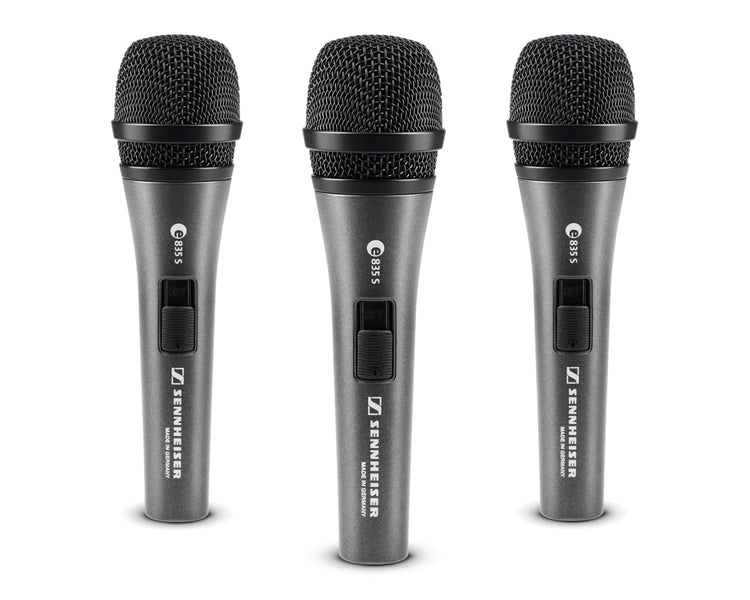 SENE835S3PK - Sennheiser e835S 3 PACK Dynamic Cardioid Vocal Microphone with Switch Image 1