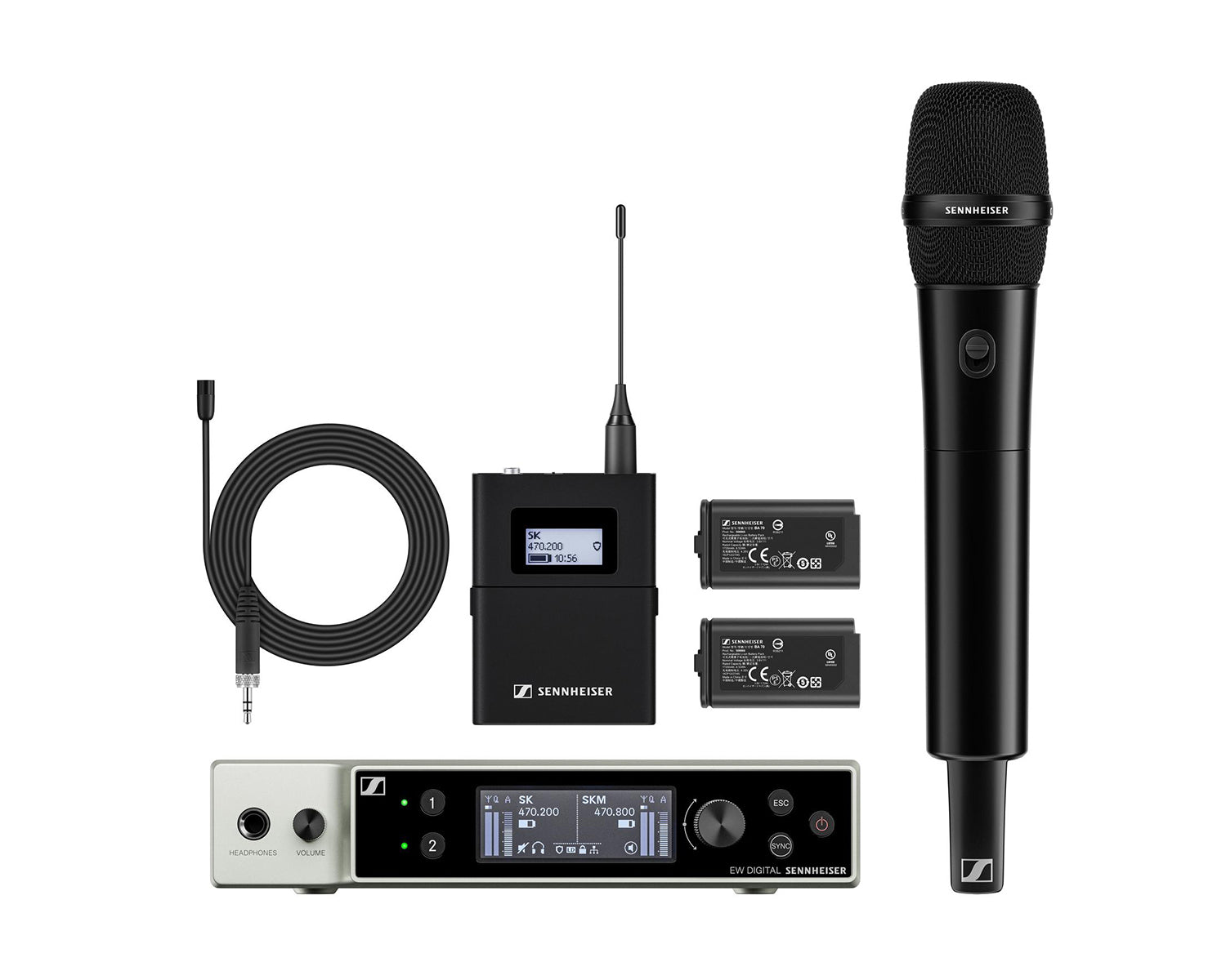 SENEWDXSET70 - Sennheiser EW DX MKE 2 or 835 S SET DUAL Lapel or Handheld Mic Syst (U1 or 5) CH70 Image 1