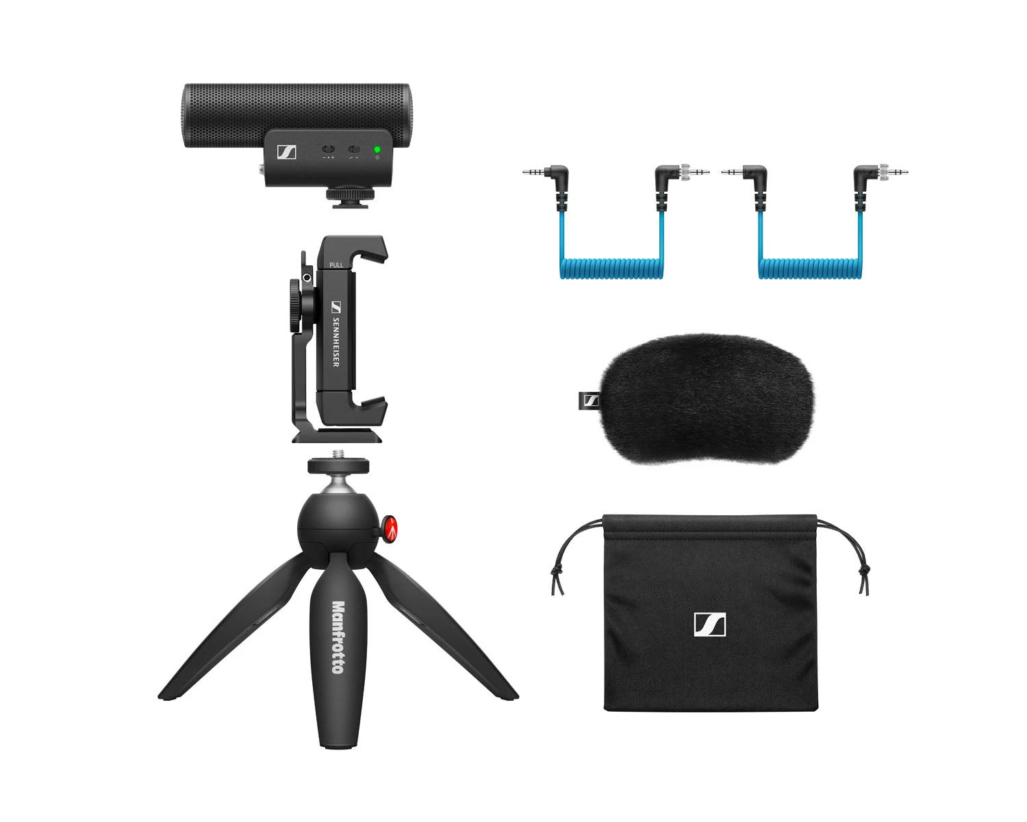 SENMKE400K - Sennheiser MKE 400 Mobile Kit with Smartphone Clamp and Manfrotto Tripod Image 2