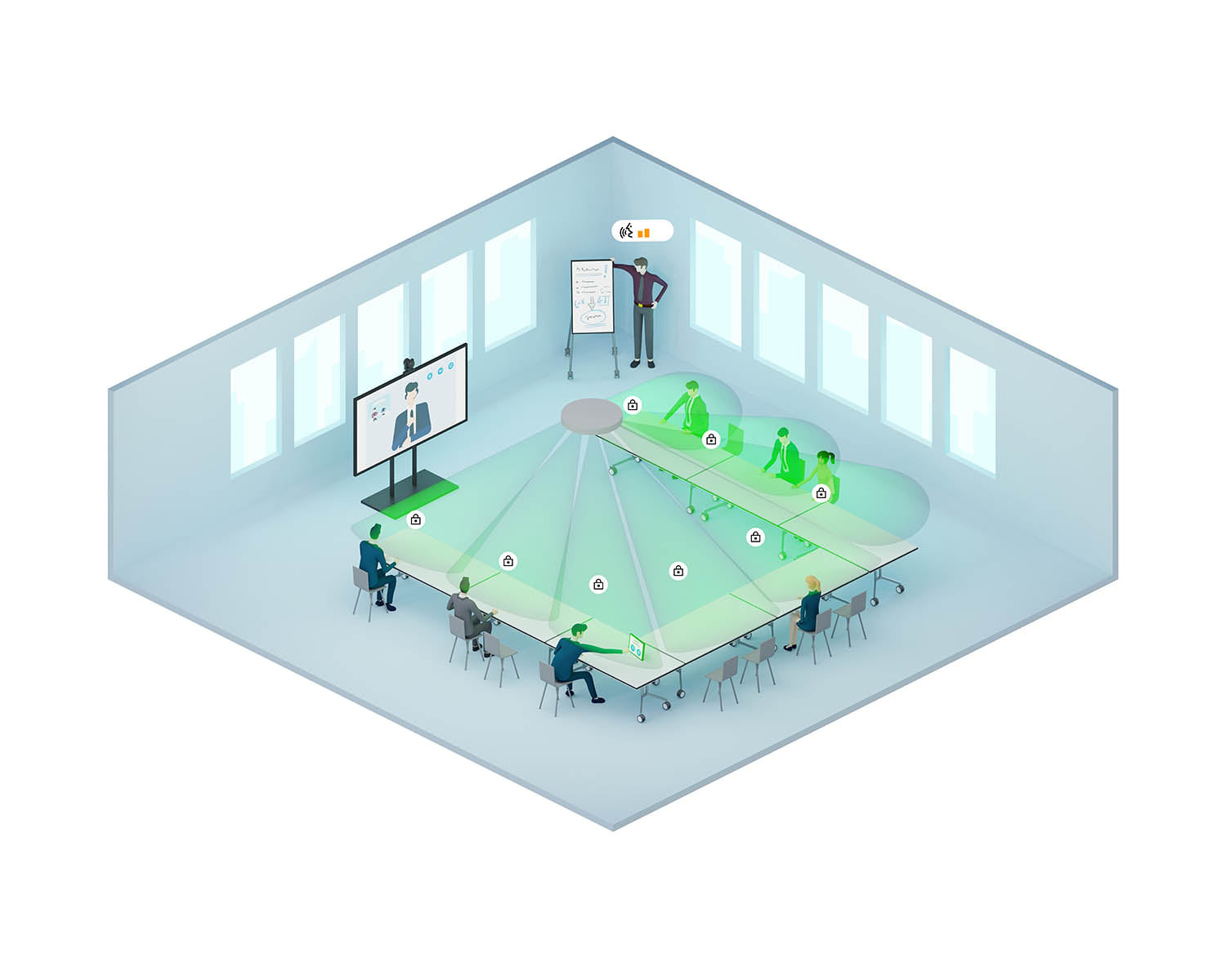 SENTCC2 - Sennheiser TeamConnect Ceiling 2 Beamforming Array Mic with PoE or Dante White Image 11