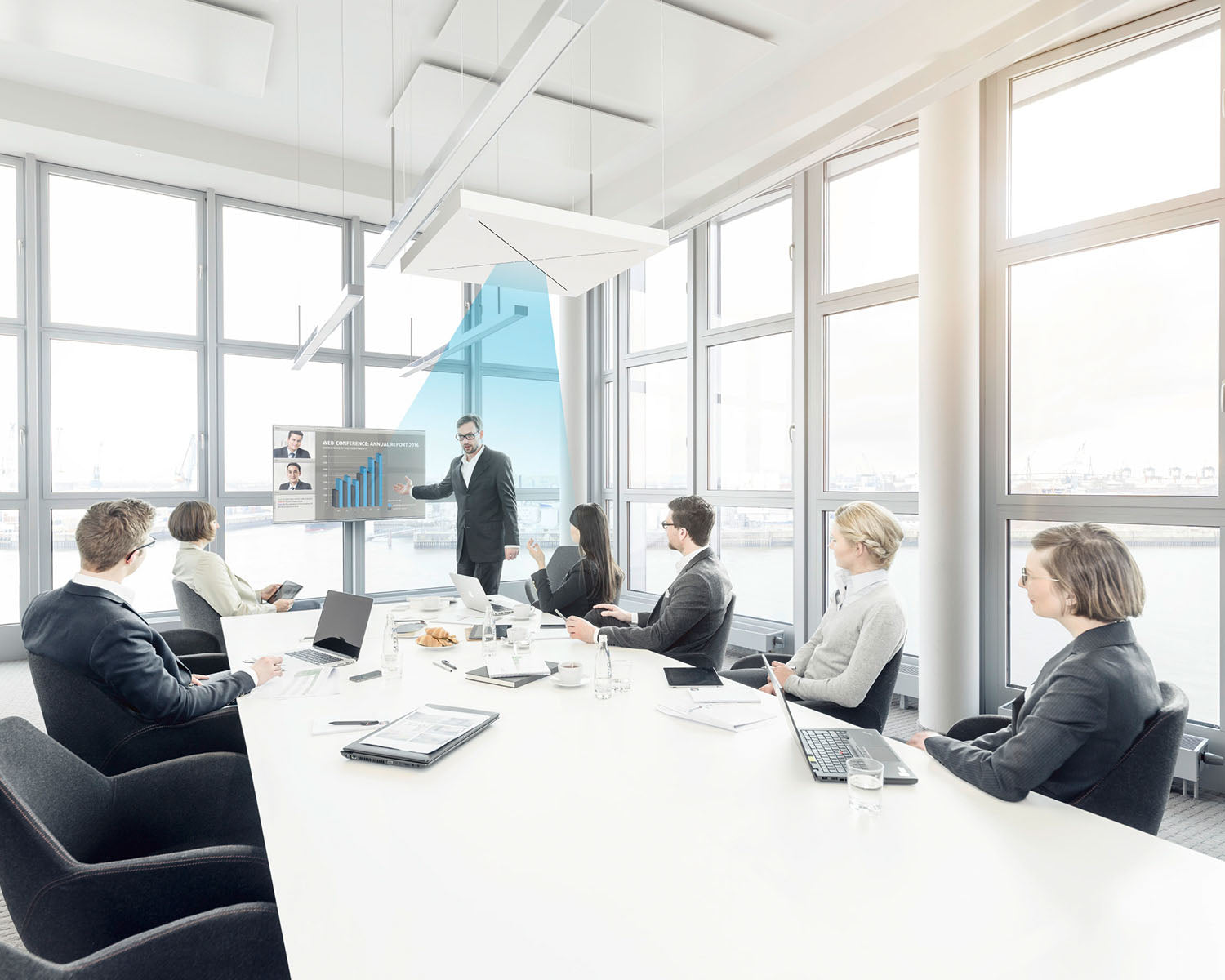 SENTCC2 - Sennheiser TeamConnect Ceiling 2 Beamforming Array Mic with PoE or Dante White Image 8