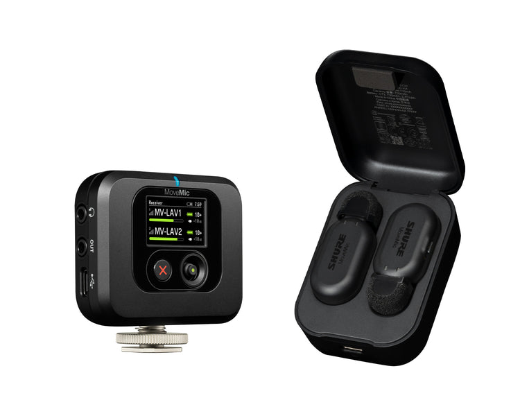 SHUMVTWOKITZ6 - Shure MoveMic Two Reciever Kit 2 Ch Wireless Lav System 2xMics and Reciever Image 1