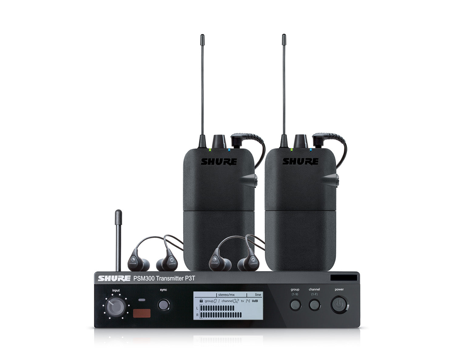 SHUP3TUKR112TWK3E - Shure P3TR112TW PSM 300 Dual Wireless IEM Set 2xSE112 Earphones K3E Image 1