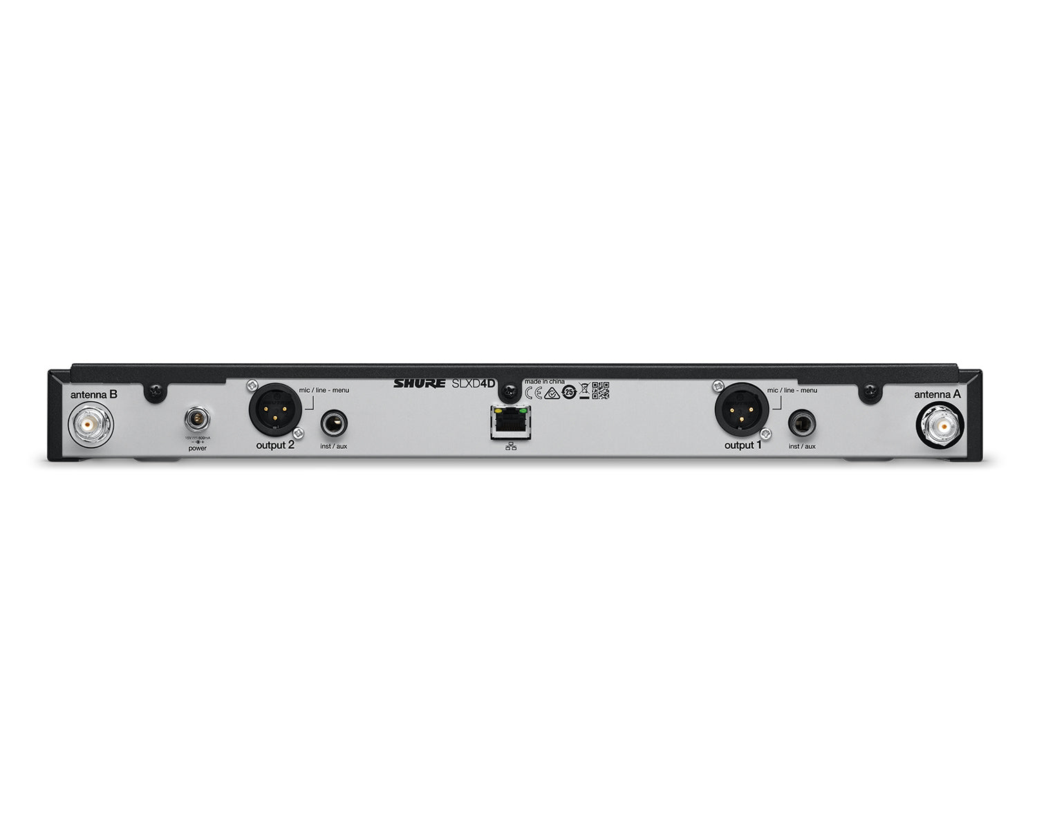 SHUSLXD4DUKK59 - Shure SLXD4D Dual Wireless Rackmount Receiver 1U K59 606 650 MHz CH38 Image 2