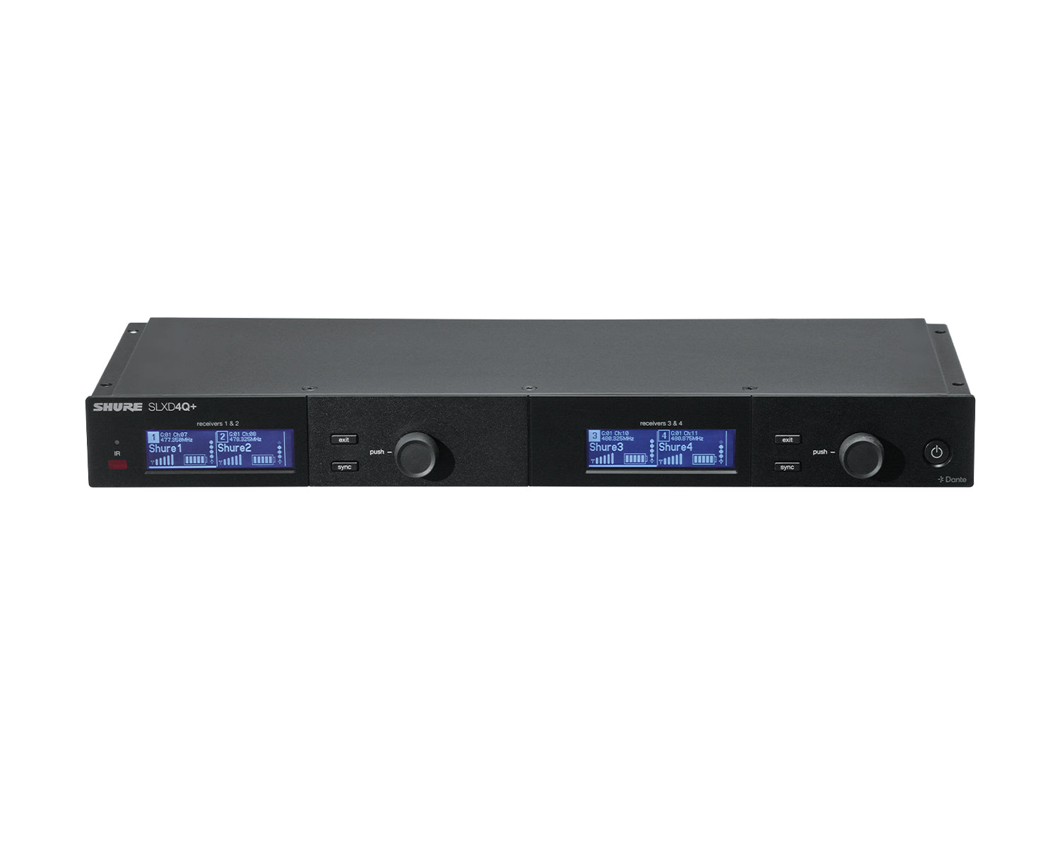 SHUSLXD4QDANUKK55 - Shure SLXD4QDAN and Quad Wireless Rack Receiver Dante 1U K55 606 694 MHz Image 1