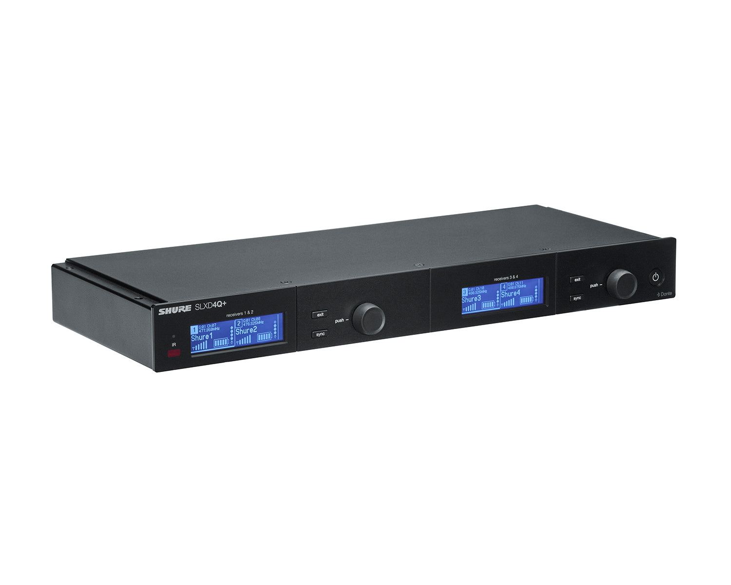 SHUSLXD4QDANUKK55 - Shure SLXD4QDAN and Quad Wireless Rack Receiver Dante 1U K55 606 694 MHz Image 2