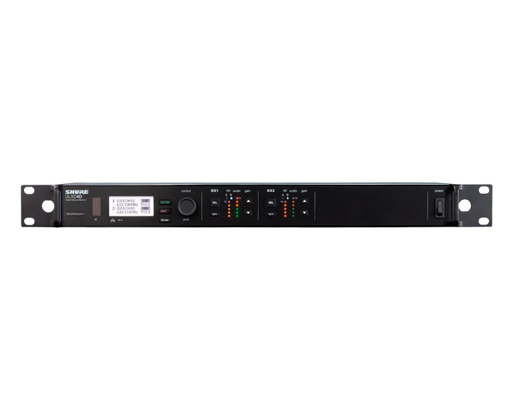 SHUULXD4DUKK51 - Shure ULXD4D Dual Digital Wireless Rackmount Dante Receiver 1U K51 CH38 Image 1
