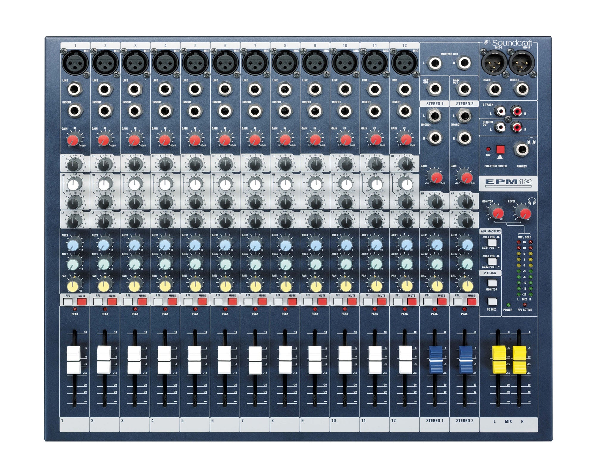 SOUEPM12 - Soundcraft EPM12 12:2 Multipurpose Mixer 12 Mic 2 Stereo i or p Inc Rack Kit Image 2