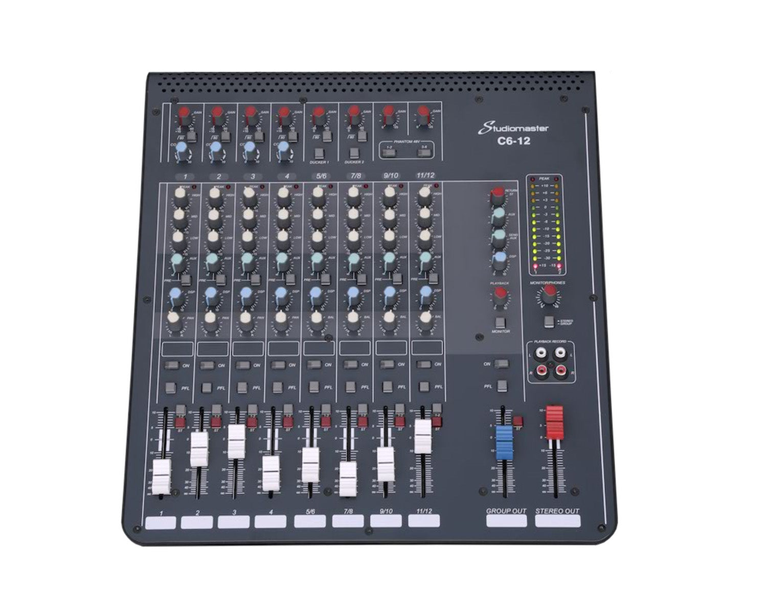 STUC612 - Studiomaster C6 12 12CH Compact Mixer 12 input or 6 Mic or 4 Stereo or 3bandEQ Image 1