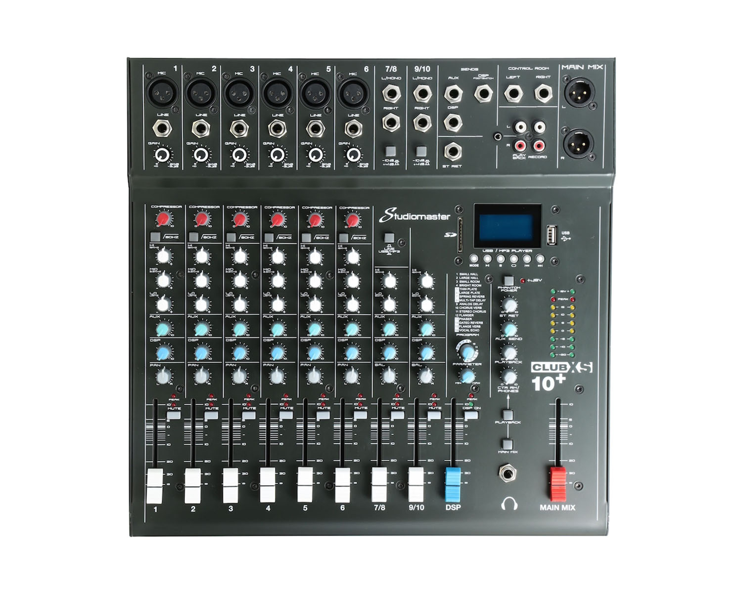 STUCLUBXS10P - Studiomaster Club XS 10 and 8CH Analogue DSP Mixer 8 Inputs or 4 Mic or 2 Stereo Image 1