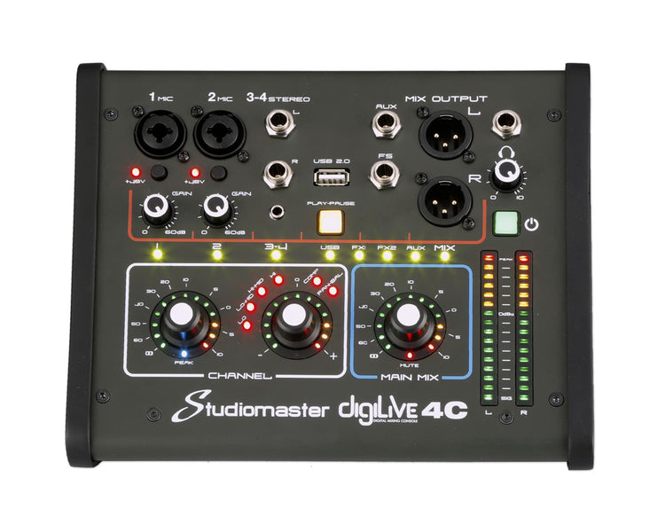 STUDIDILIVE4C - Studiomaster digiLive 4C Compact WiFi Digital Mixer 4 input or 2 Mic or 1 Stereo Image 1