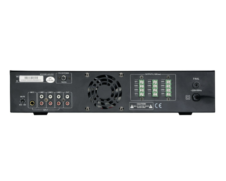 STUISMA150 - Studiomaster ISMA150 150W Mixer Amplifier and FM Tuner 4in or 6out 100V Image 2