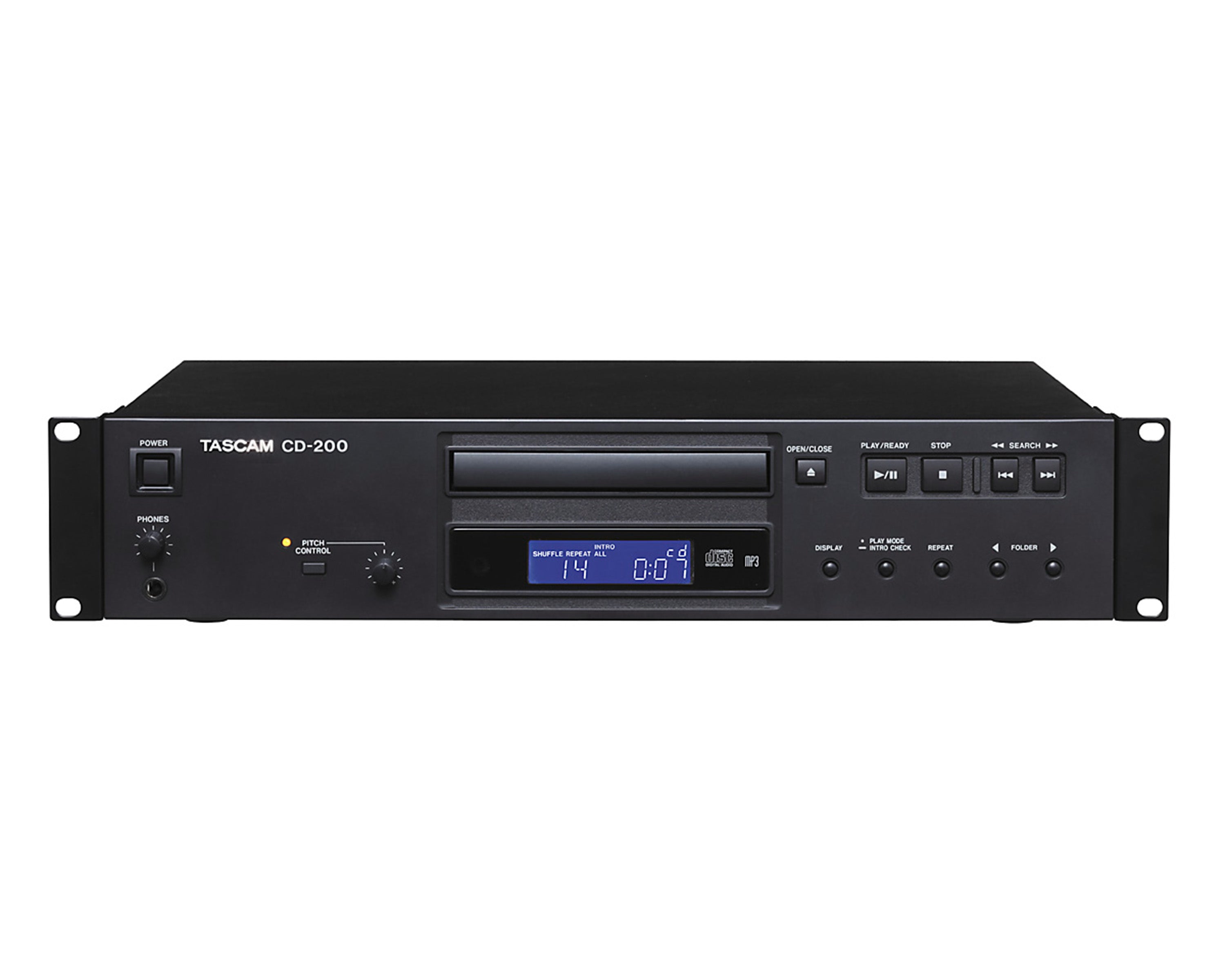 TASCD200 - TASCAM CD 200 CD Player CD or MP3 or WAV Playback with Pitch Control 2U Image 1
