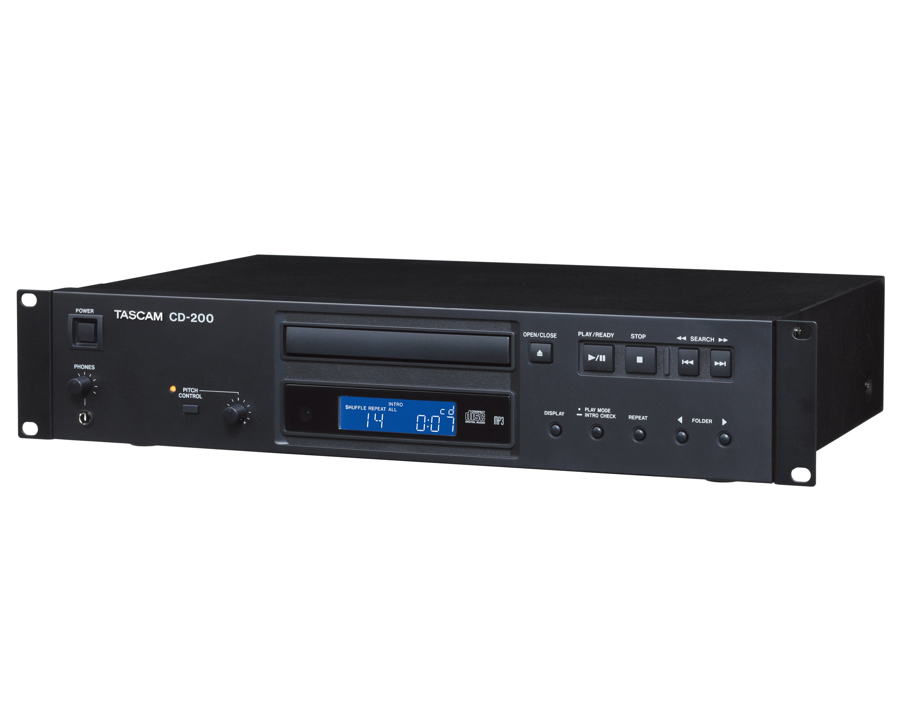 TASCD200 - TASCAM CD 200 CD Player CD or MP3 or WAV Playback with Pitch Control 2U Image 2