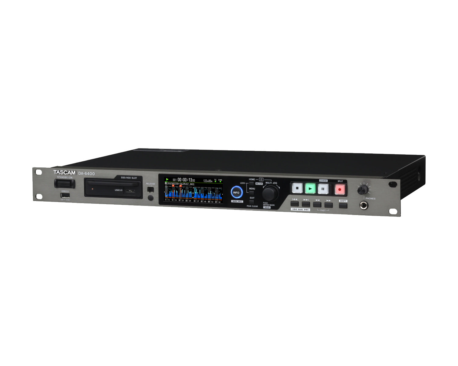 TASDA6400 - TASCAM DA 6400 64 Track Universal Audio Recorder 1U Image 2