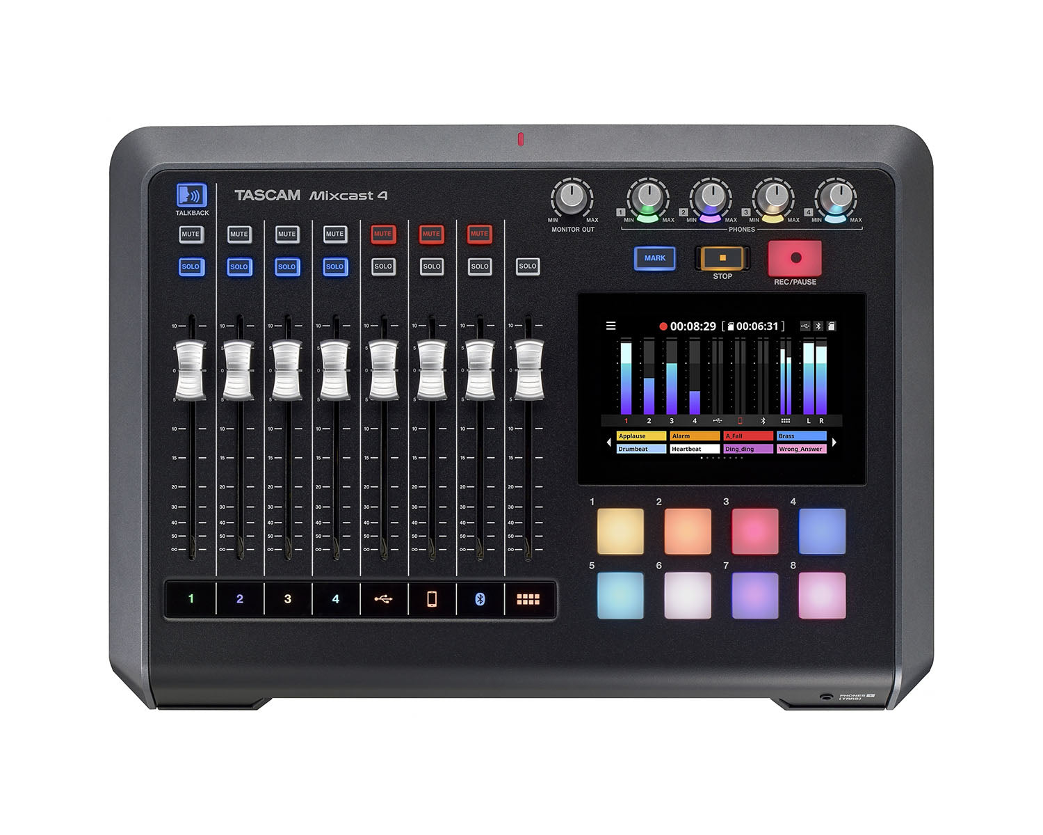 TASMIXCAST4 - TASCAM Mixcast 4 Podcast Recording Console with Recorder or USB Interface Image 1