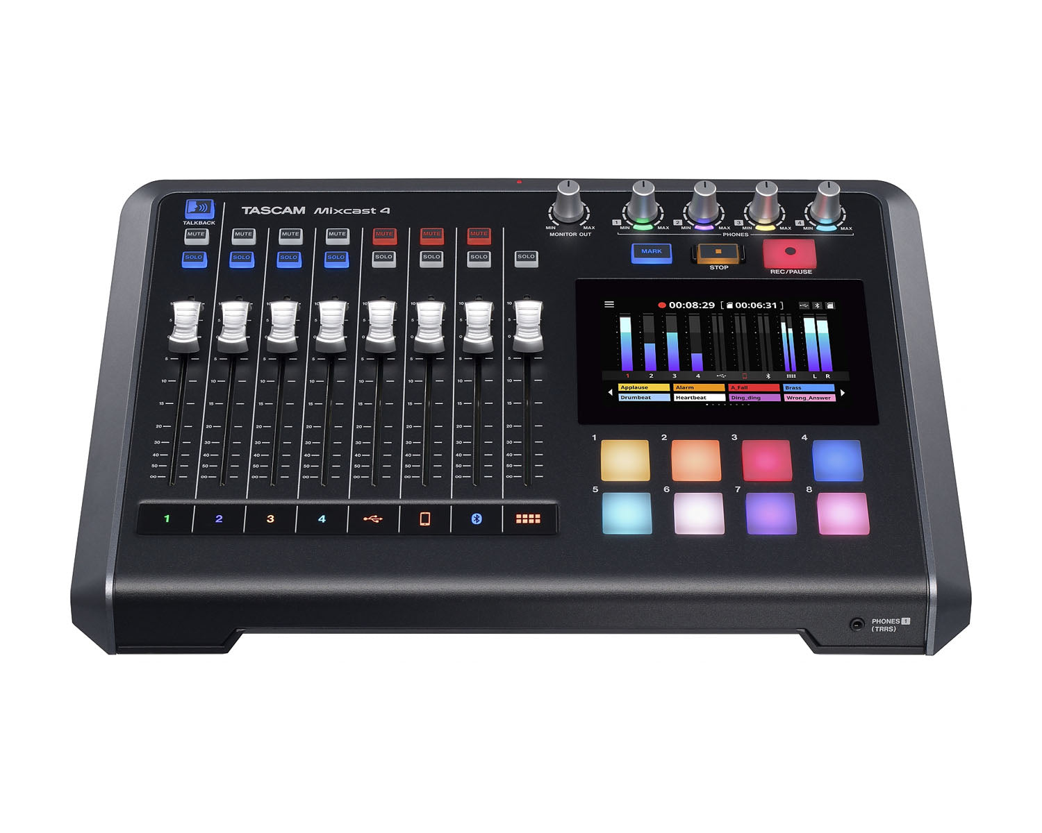 TASMIXCAST4 - TASCAM Mixcast 4 Podcast Recording Console with Recorder or USB Interface Image 2