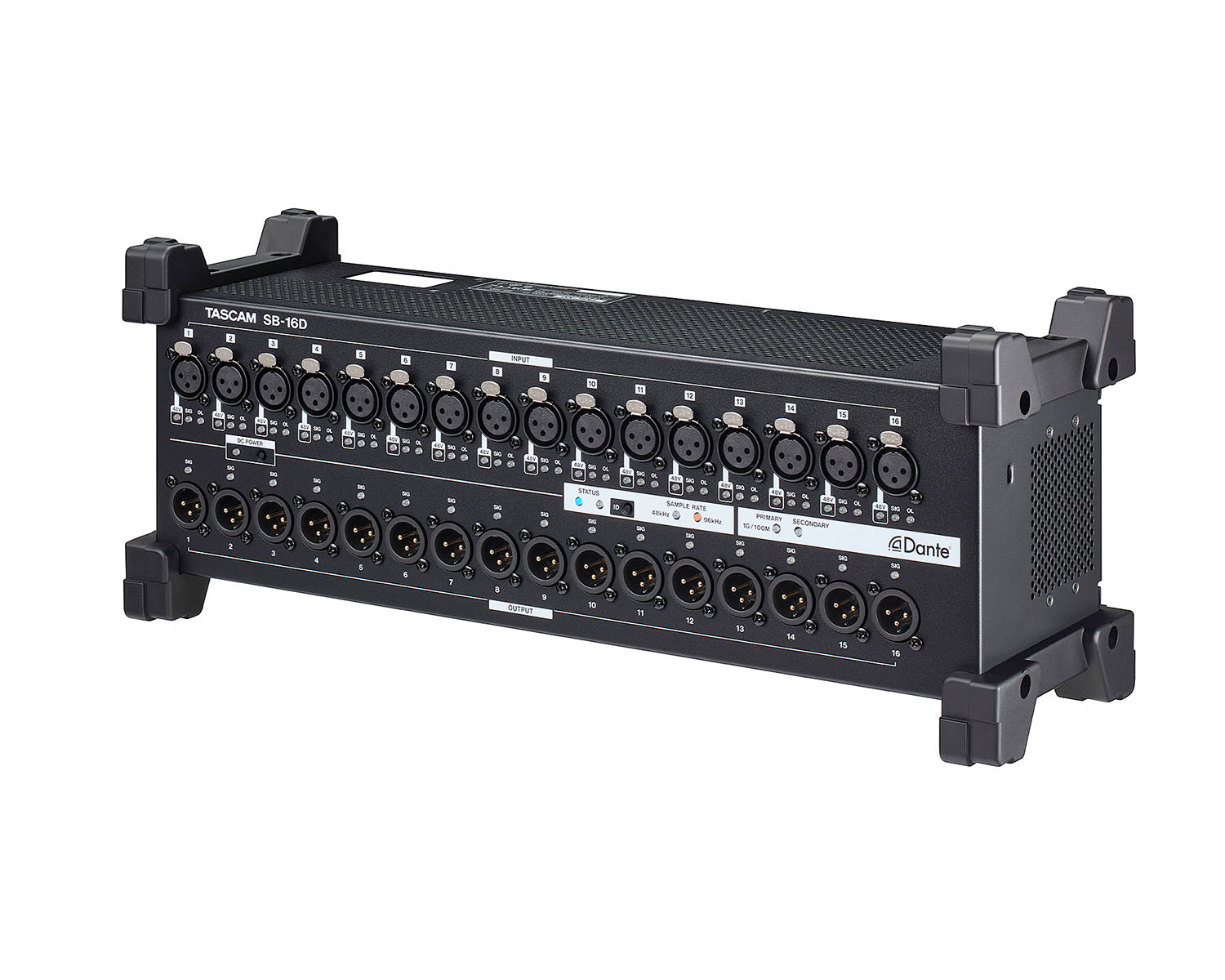 TASSB16D - TASCAM SB 16D Portable or Rack Mounted 16in or 16out Stage Box with Dante 3U Image 3