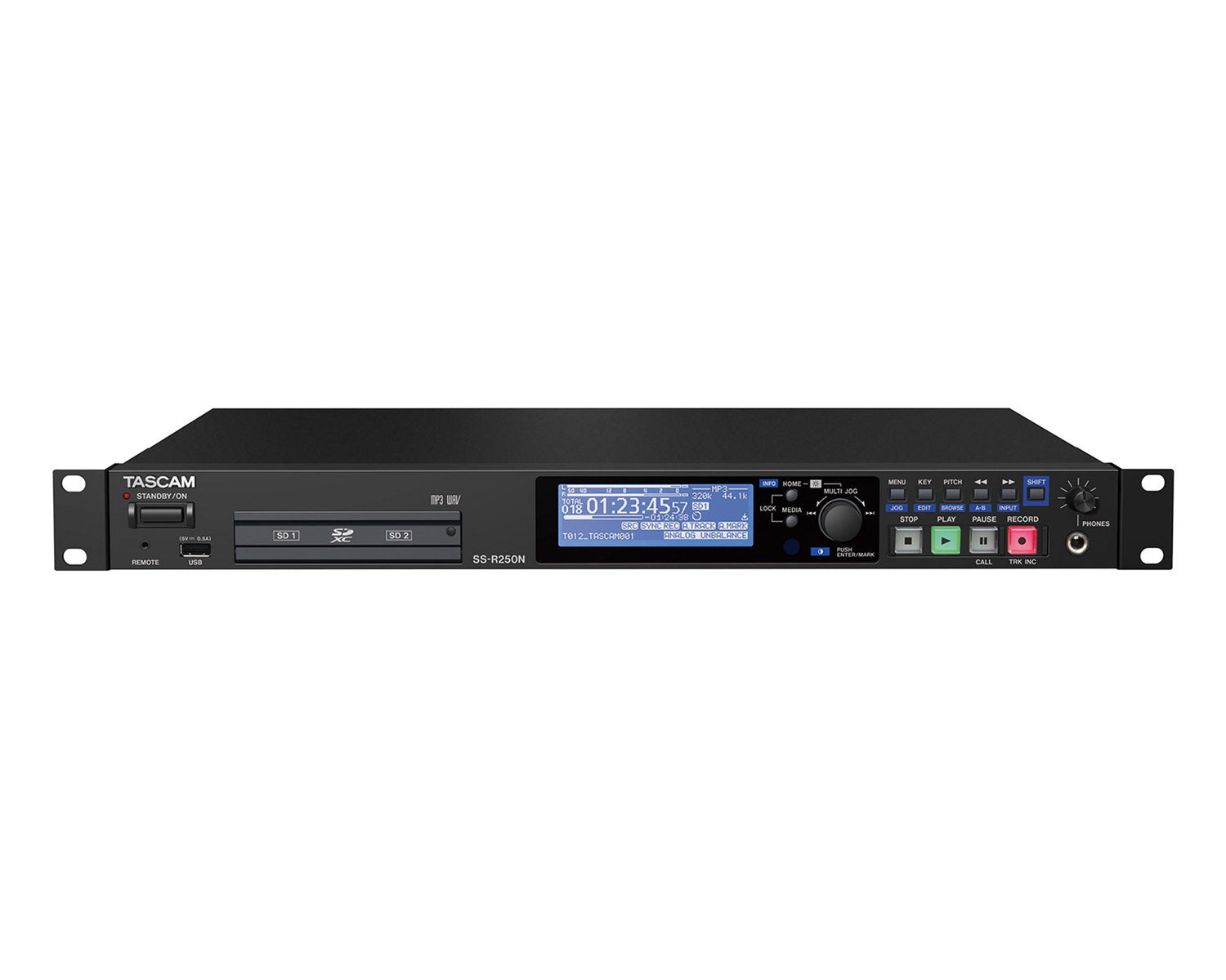 TASSSR250N - TASCAM SS R250N Networkable SS Recorder SD or SDHC or SDXC or USB FLASH 1U Image 1
