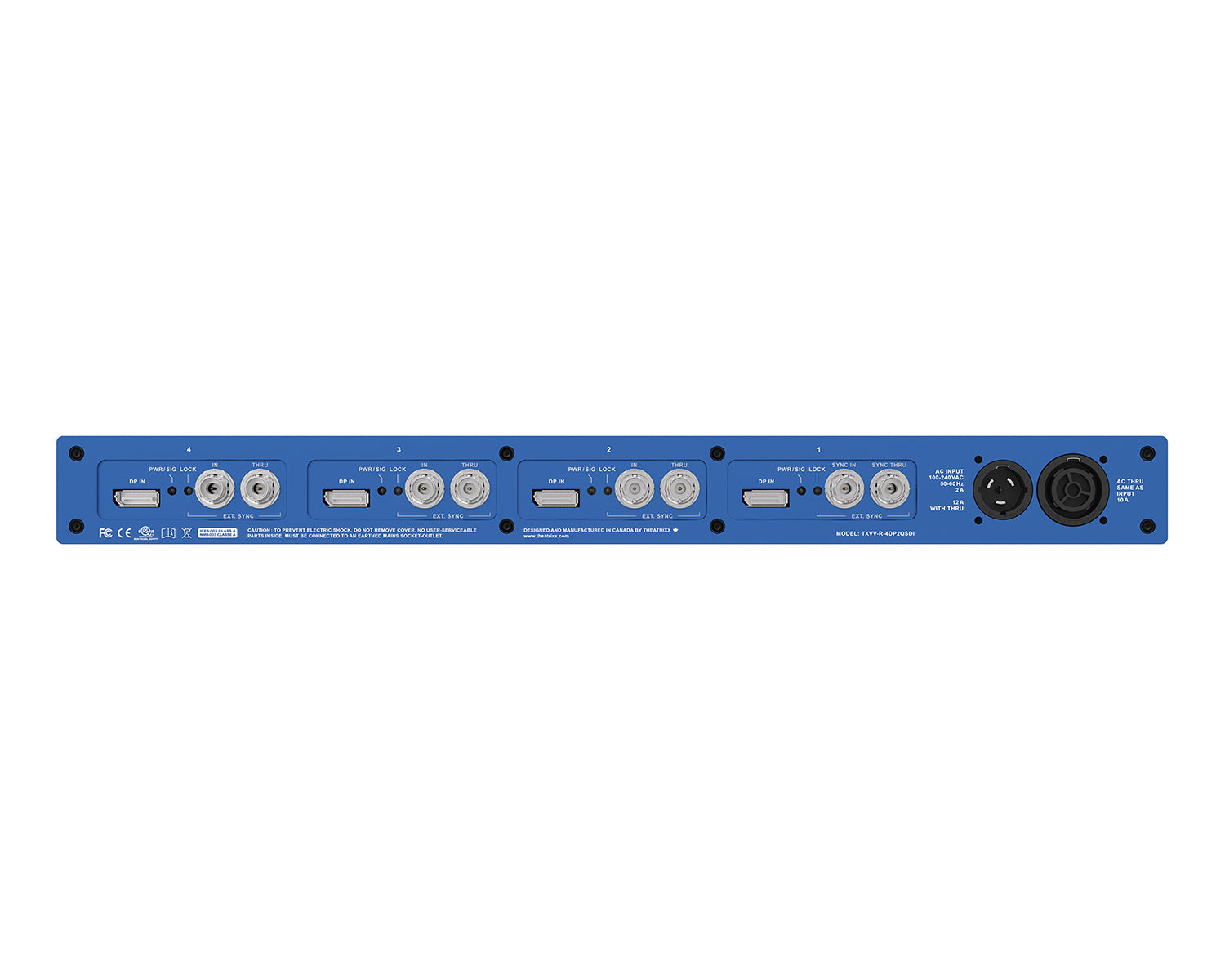 THER4DP2QS - Theatrixx xVision 1U Rack HD Video Converter DisplayPort to Quad 3G SDI Image 2