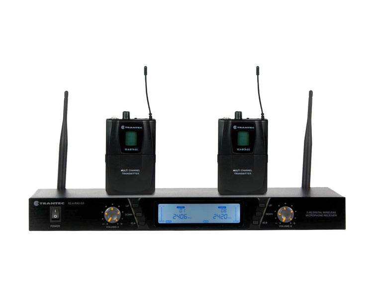 TRAS24BBX - Trantec S2.4BBX DUAL Beltpack Wireless Mic System (2x S2.4 BTX) 2.4GHz Image 1