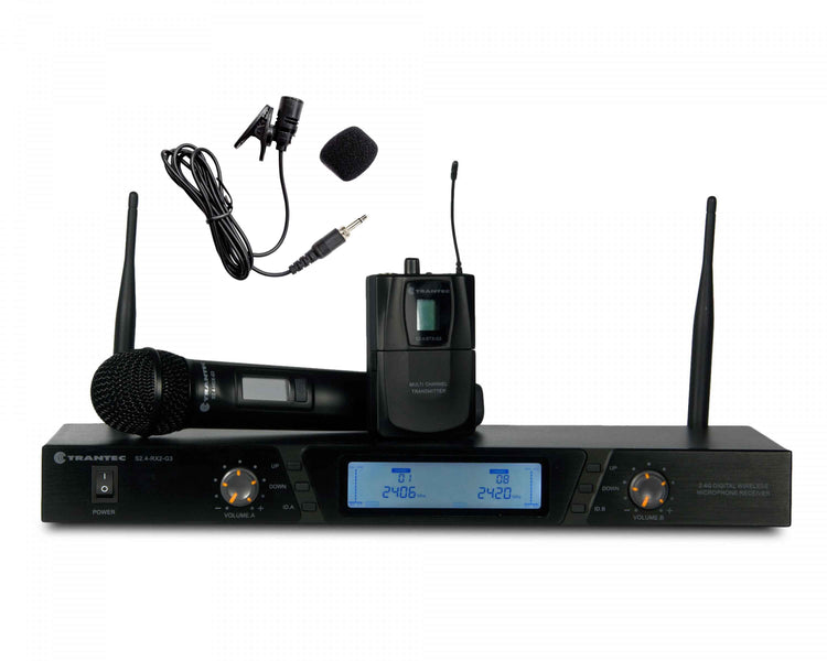 TRAS24HBX - Trantec S2.4HBX DUAL Handheld or Beltpack System (S2.4HDX or S2.4BTX) 2.4GHz Image 1