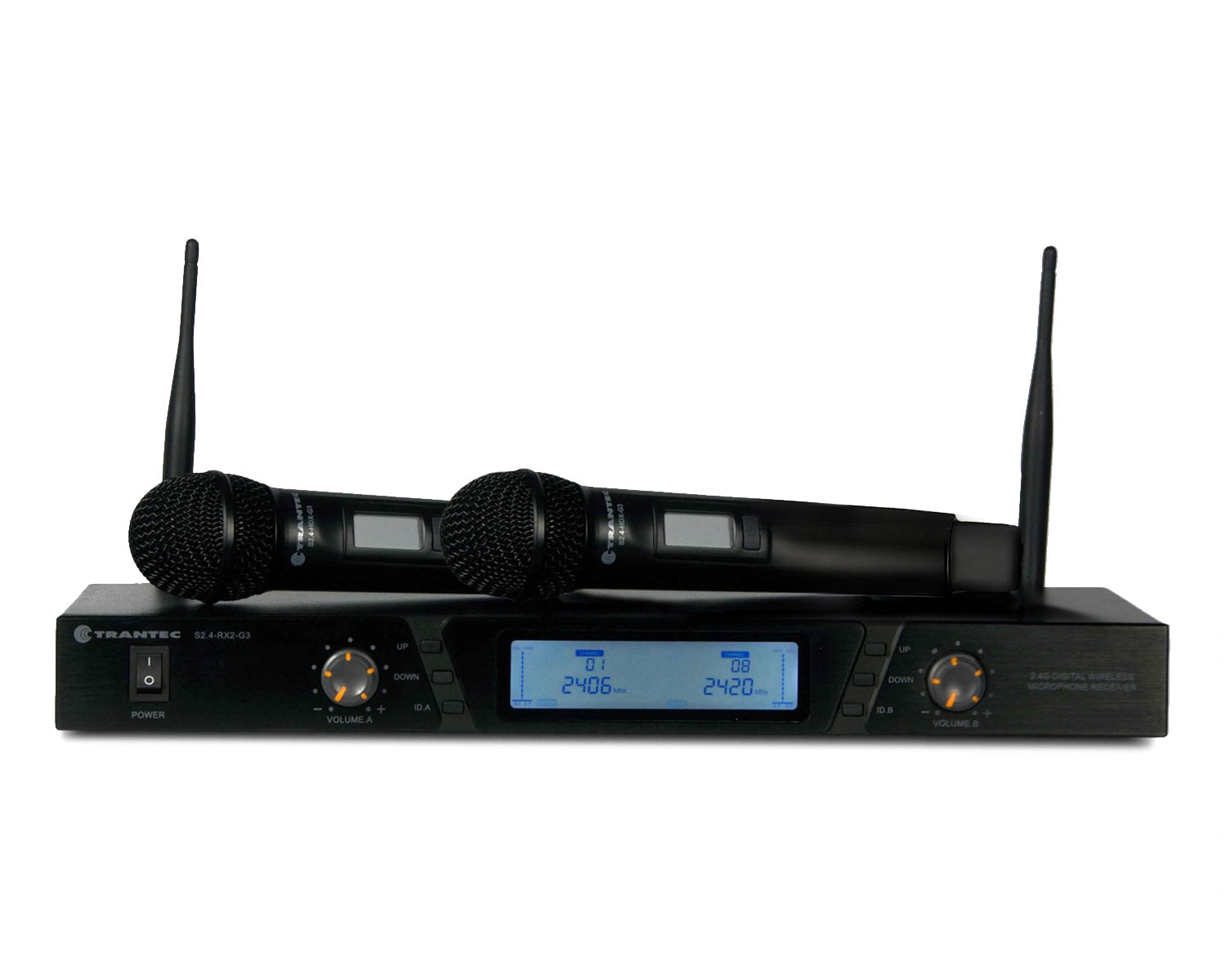 TRAS24HDBX - Trantec S2.4HDBX DUAL Handheld Wireless Mic System (2x S2.4 HDX) 2.4GHz Image 1