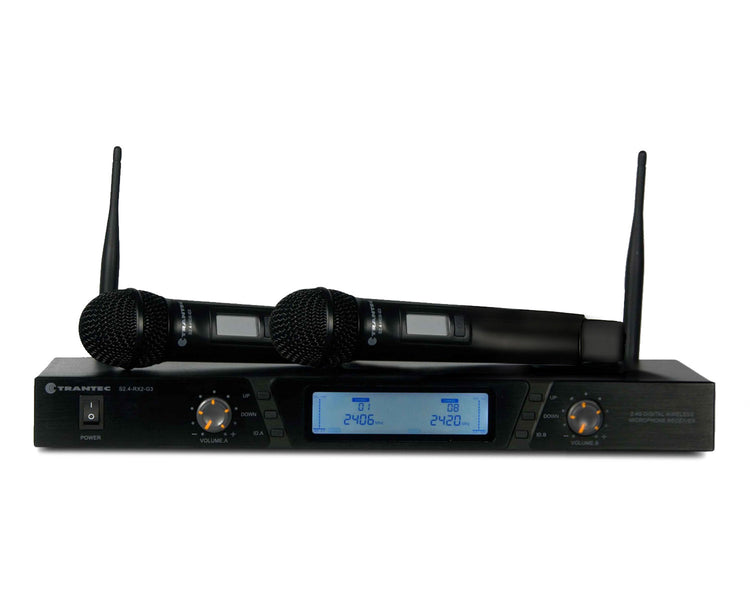 TRAS24HDBX - Trantec S2.4HDBX DUAL Handheld Wireless Mic System (2x S2.4 HDX) 2.4GHz Image 1