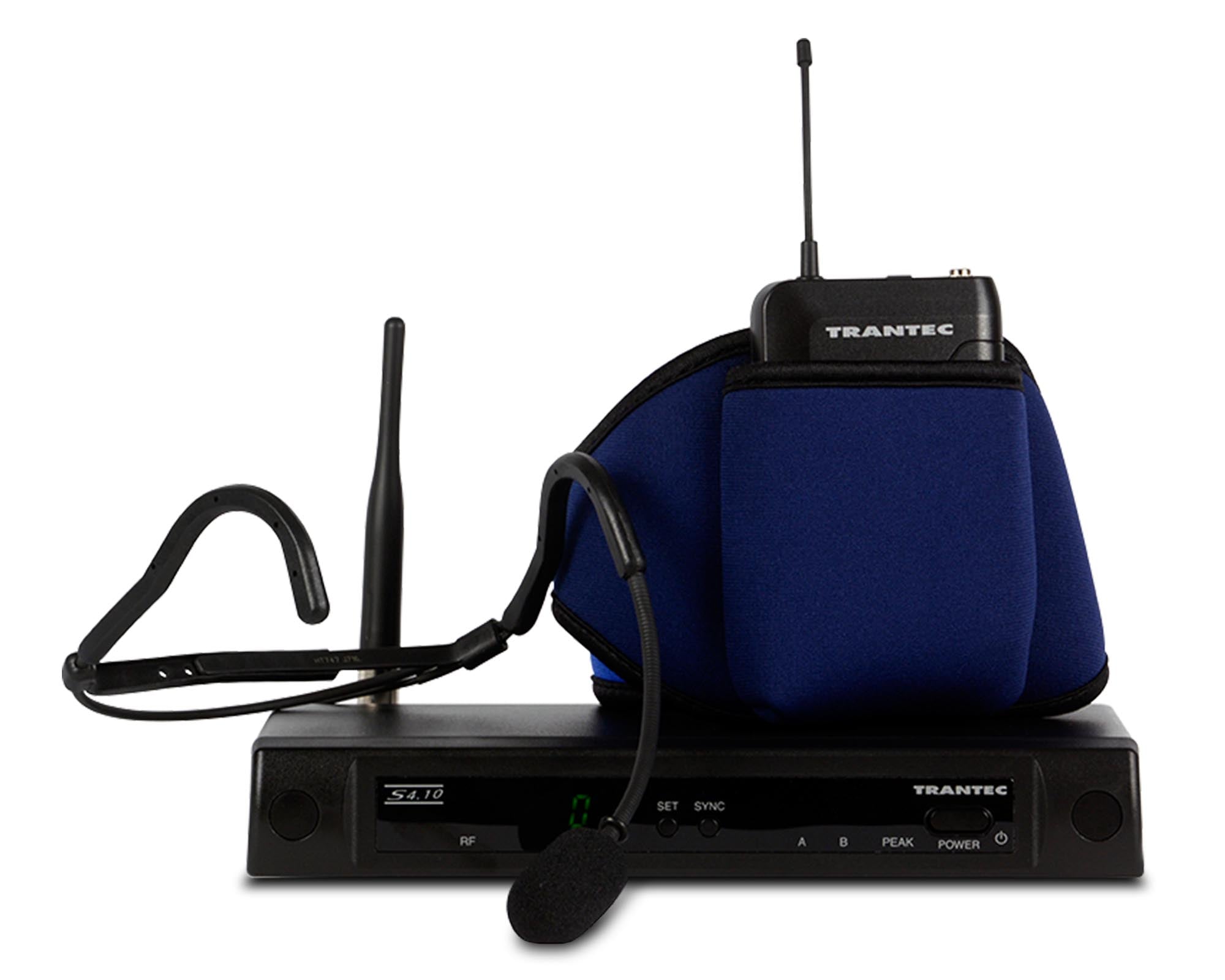 TRAS410W - Trantec S4.10W UHF Headworn System with HM66 Headmic and AB1000 CH70 Image 1