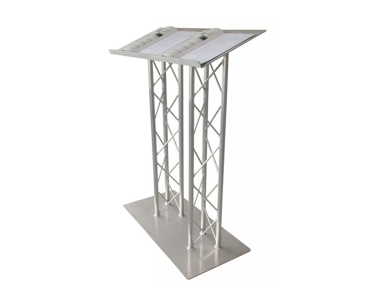 TRI100DLA - Trilite by OPTI 100 Series Double Truss Lectern in Natural Aluminium Finish Image 1