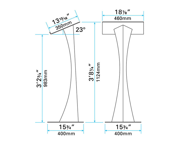 TRI200BLL - Trilite by OPTI 200 Series Blade Folded Metal Lectern in Black Powder Coat Image 2