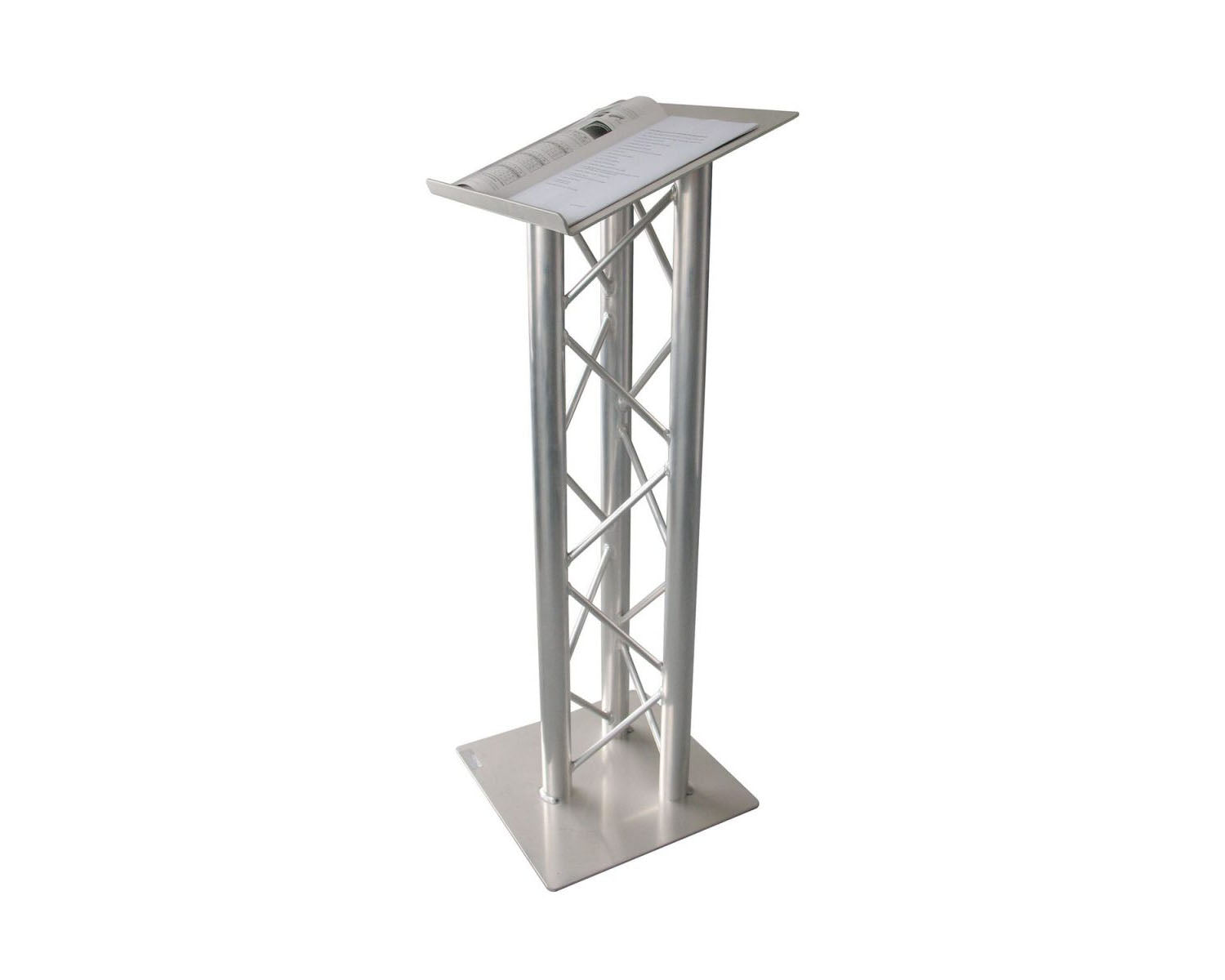 TRI200LA - Trilite by OPTI 200 Series Triangular Truss Lectern in Natural Aluminium Finish Image 1
