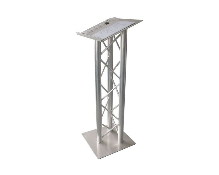 TRI200LA - Trilite by OPTI 200 Series Triangular Truss Lectern in Natural Aluminium Finish Image 1