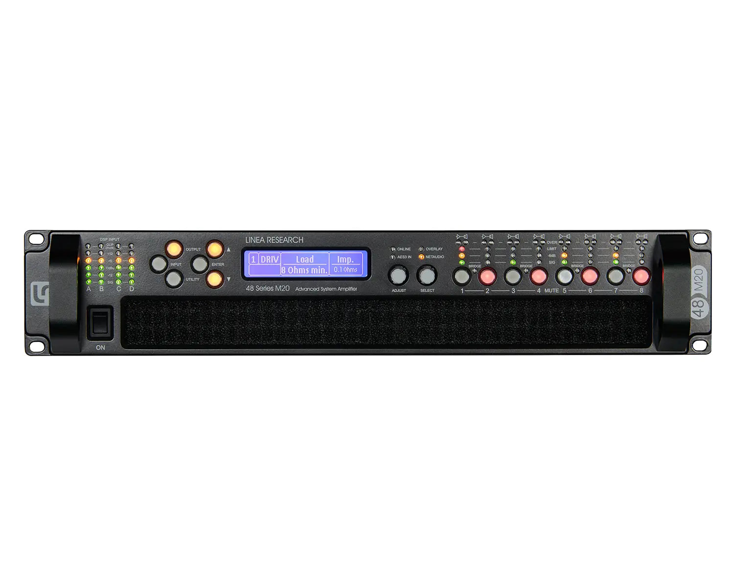 48 M10 8-Channel DSP Power Amplifer 8x1250W @ 4/100V 2U