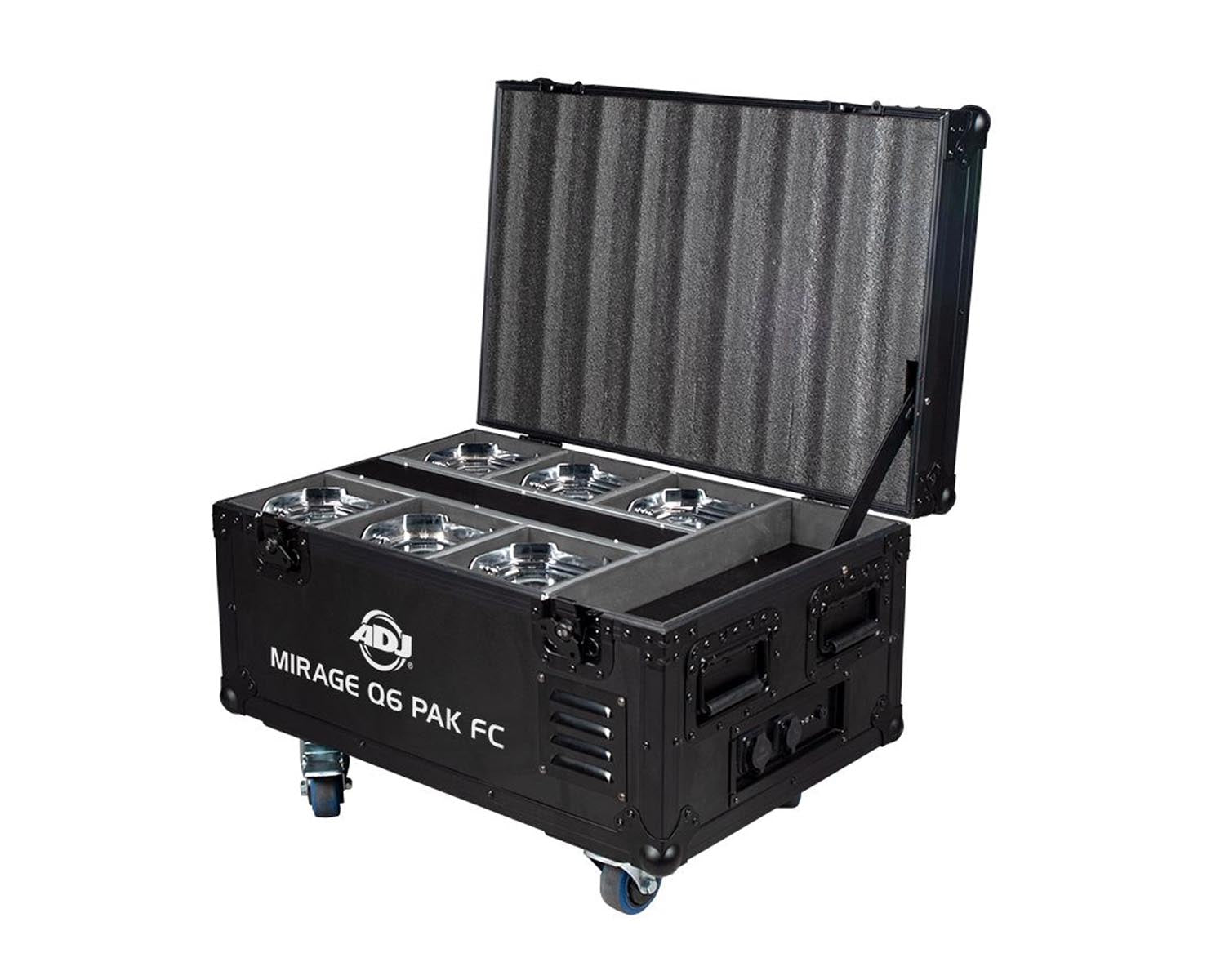 ADJ1226100382 - ADJ Mirage Q6 Pak LED Uplighter 6 in Charging Flightcase IP65 Chrome Image 2