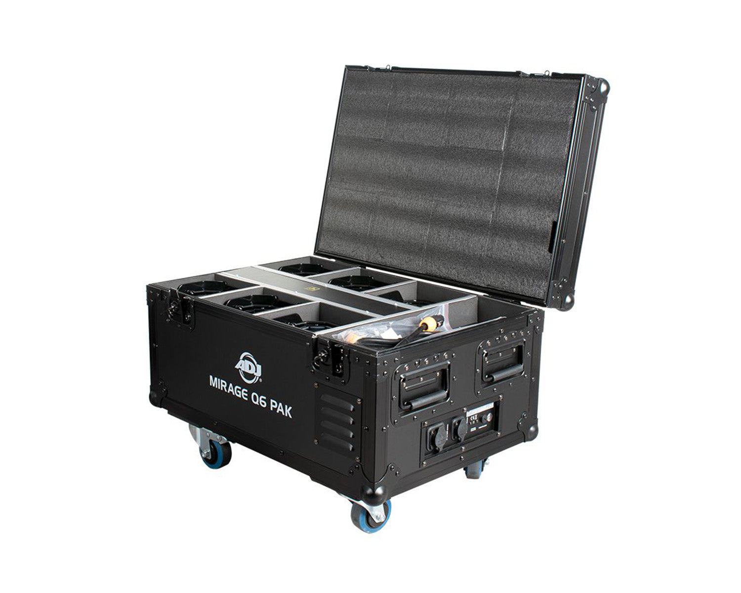 ADJ1226100422 - ADJ Mirage Q6 Pak LED Uplighter 6 in Charging Flightcase IP65 Black Image 2