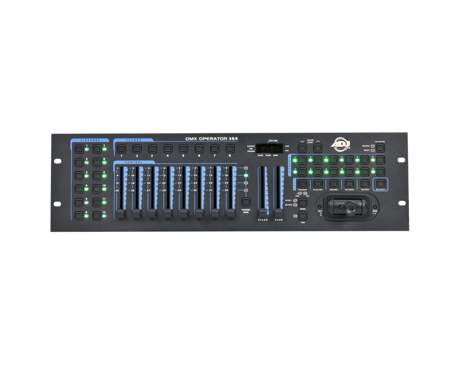 ADJDMXO384 - ADJ DMX Operator 384 DMX or MIDI Controller 384 DMX Channels 3U Image 1