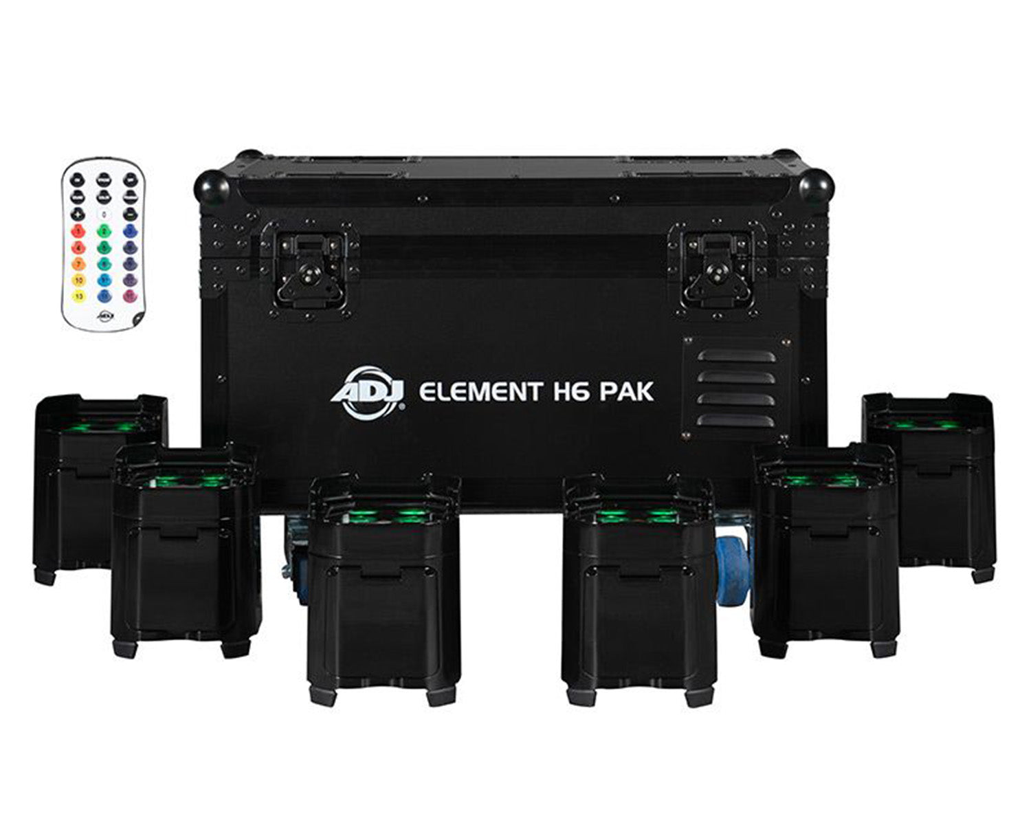 ADJELEH6PAK - ADJ Element H6 Pak LED Uplighter 6 in Charging Flightcase IP54 Black Image 1