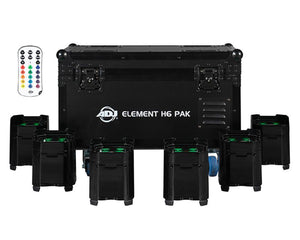 ADJELEH6PAK - ADJ Element H6 Pak LED Uplighter 6 in Charging Flightcase IP54 Black Image 1