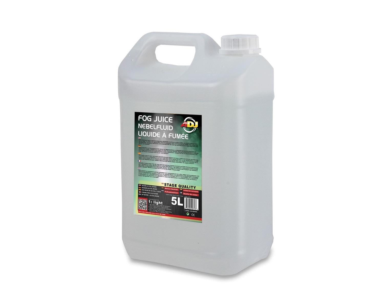 ADJFJ1L5 - ADJ Fog Juice 1 Light SINGLE 5L Bottle of Light Dispersion Fog Fluid Image 1