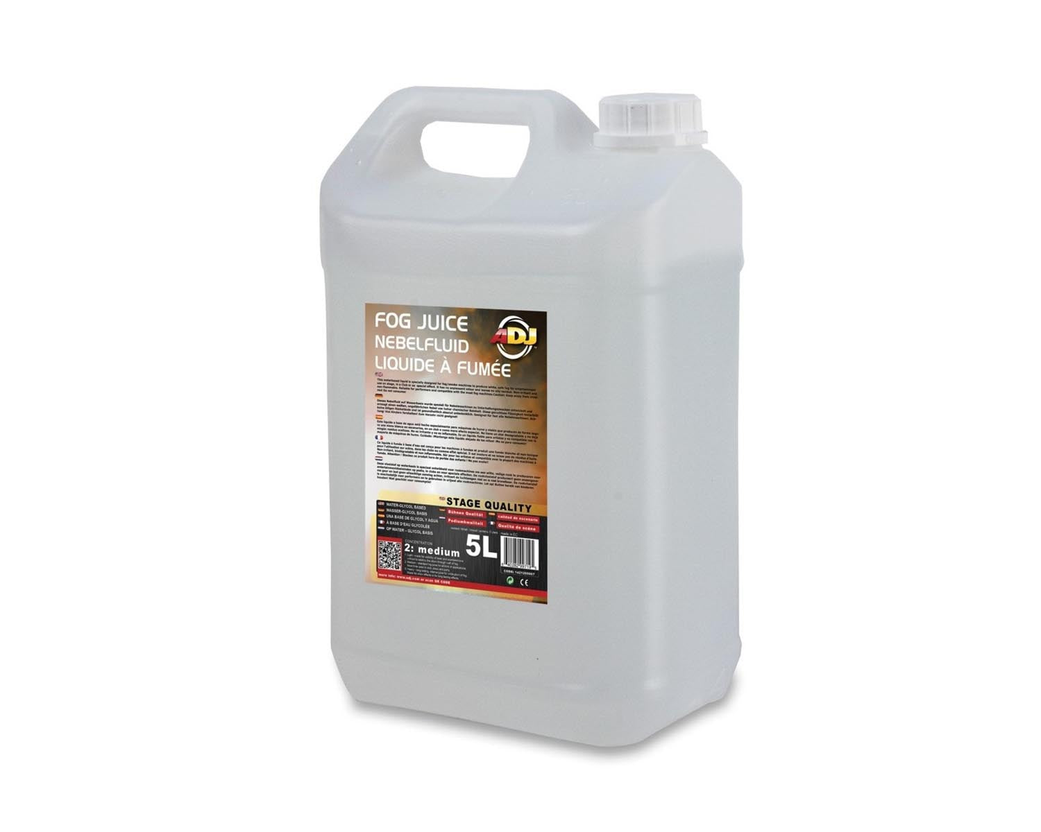 ADJFJ2M5 - ADJ Fog Juice 2 Medium SINGLE 5L of Medium Dispersion Fog Fluid Image 1