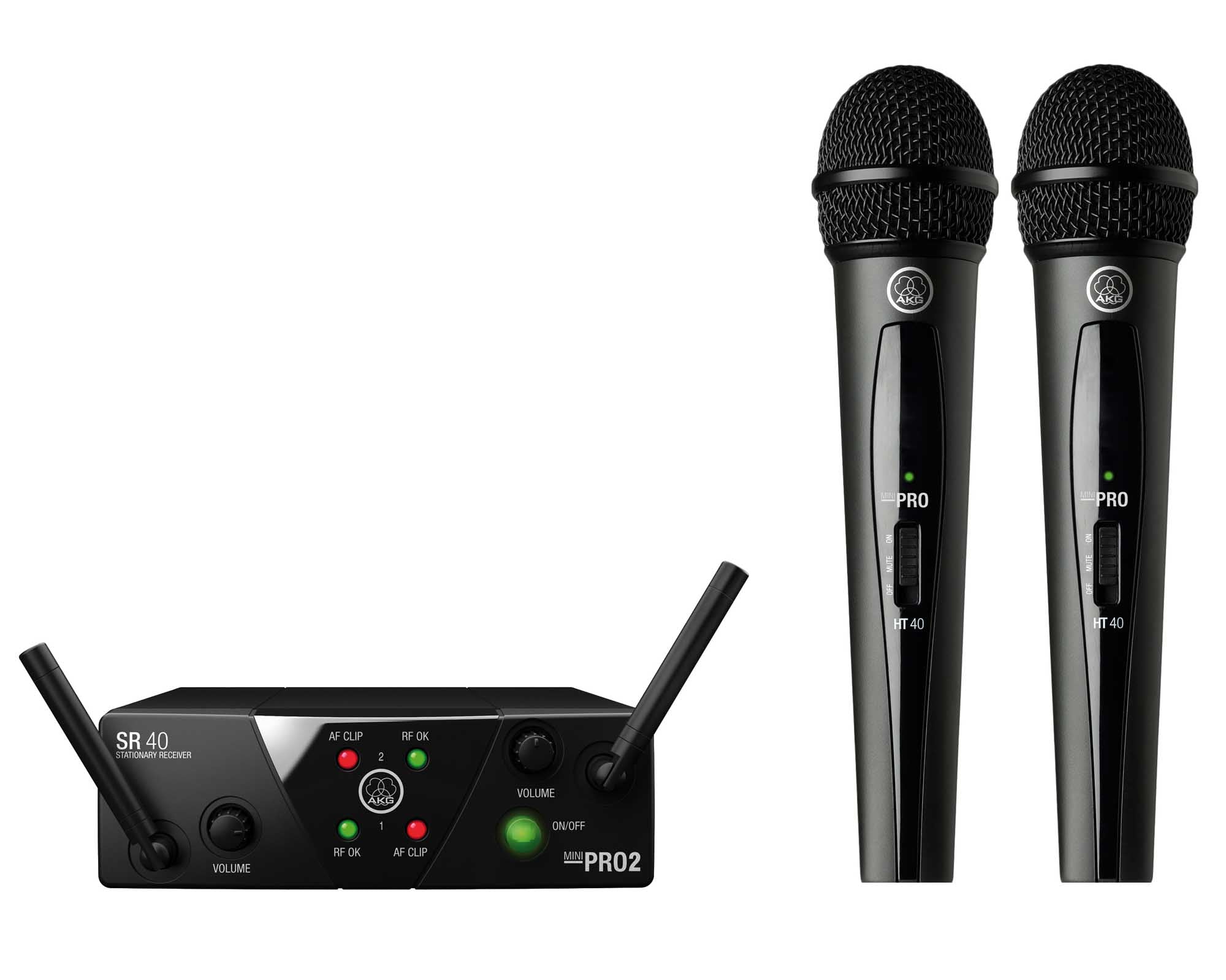 AKGWMS40D7 - AKG WMS40 MINI Dual Handheld Wireless Mic System ISM2 or 3  Image 1