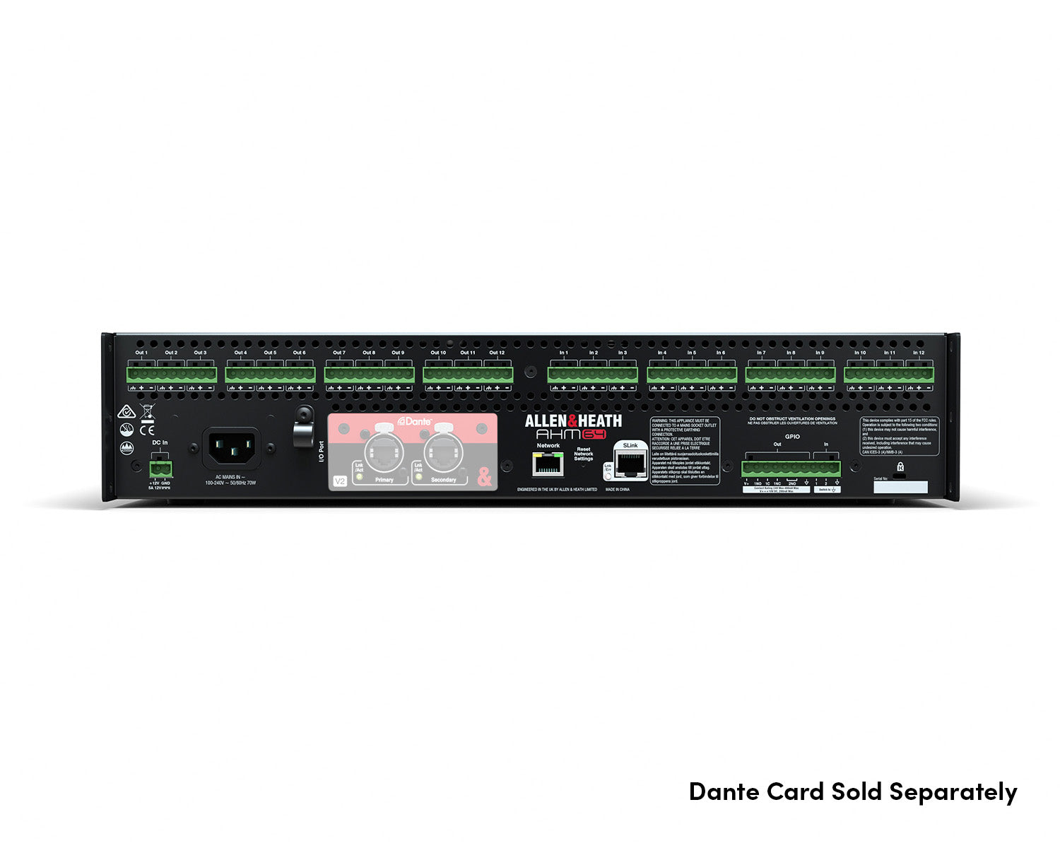 ALLAHM64 - Allen & Heath AHM 64 64x64 Digital Matrix Inc 12x12 Local Analogue I or O 2U Image 6