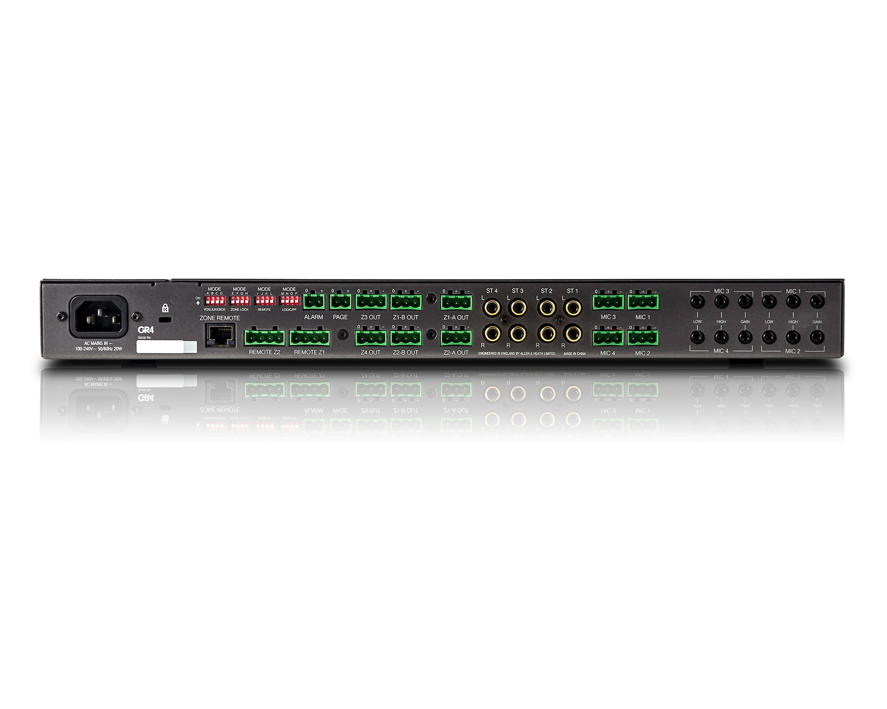 ALLGR4 - Allen & Heath GR4 Mixer with 4 Mic and 4 Stereo i or p and 2 Zone Outputs 1U Image 2