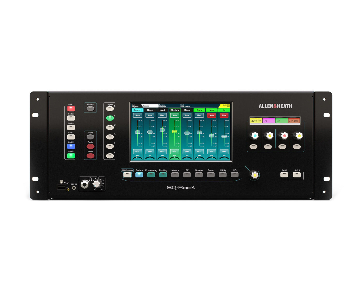 ALLSQRACK - Allen & Heath SQ Rack 48 Channel 96kHz Rackmount Digital Mixer 16 PreAmps 4U Image 2