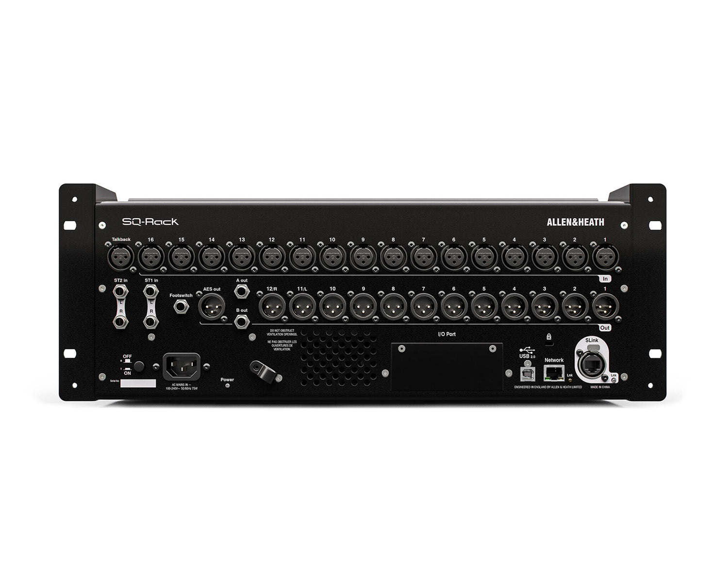 ALLSQRACK - Allen & Heath SQ Rack 48 Channel 96kHz Rackmount Digital Mixer 16 PreAmps 4U Image 3