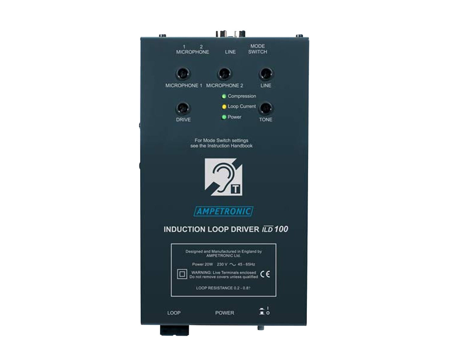 AMPILD100 - Ampetronic ILD100 Free Standing or Wall Moiunt Loop Driver (up to 100sqm) Image 1
