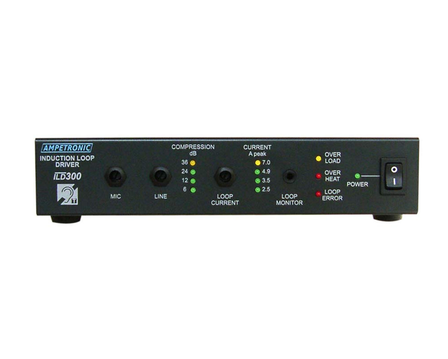 AMPILD300 - Ampetronic ILD300 Induction Loop Driver (400sqm Coverage) Half 1U Image 1