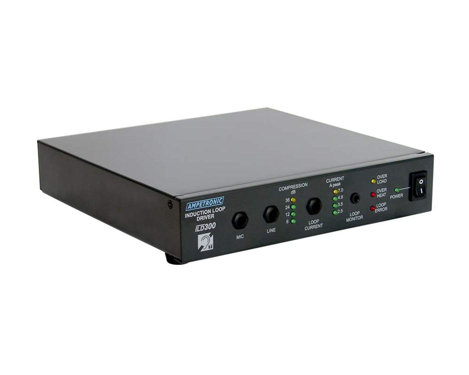 AMPILD300 - Ampetronic ILD300 Induction Loop Driver (400sqm Coverage) Half 1U Image 2