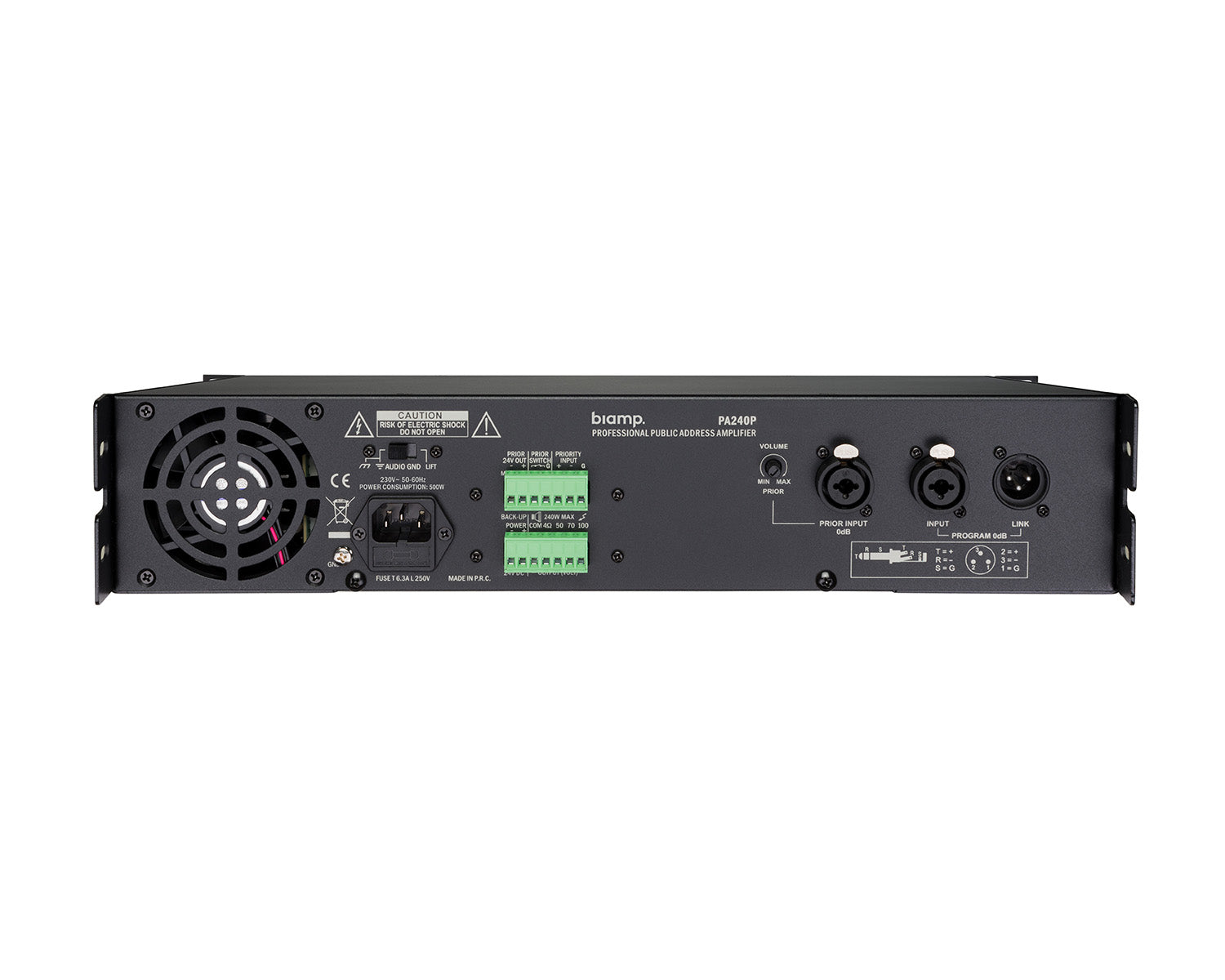 APAPA240P - Apart PA240P 100V Line Power Amp 1 x 240W 100V 2U Image 2